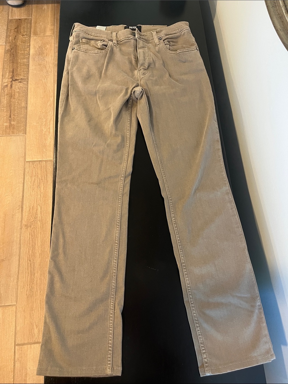 🖤 PAIGE | Federal | Straight Jeans in Taupe Gray (Vintage Tanned Saddle) 32X33